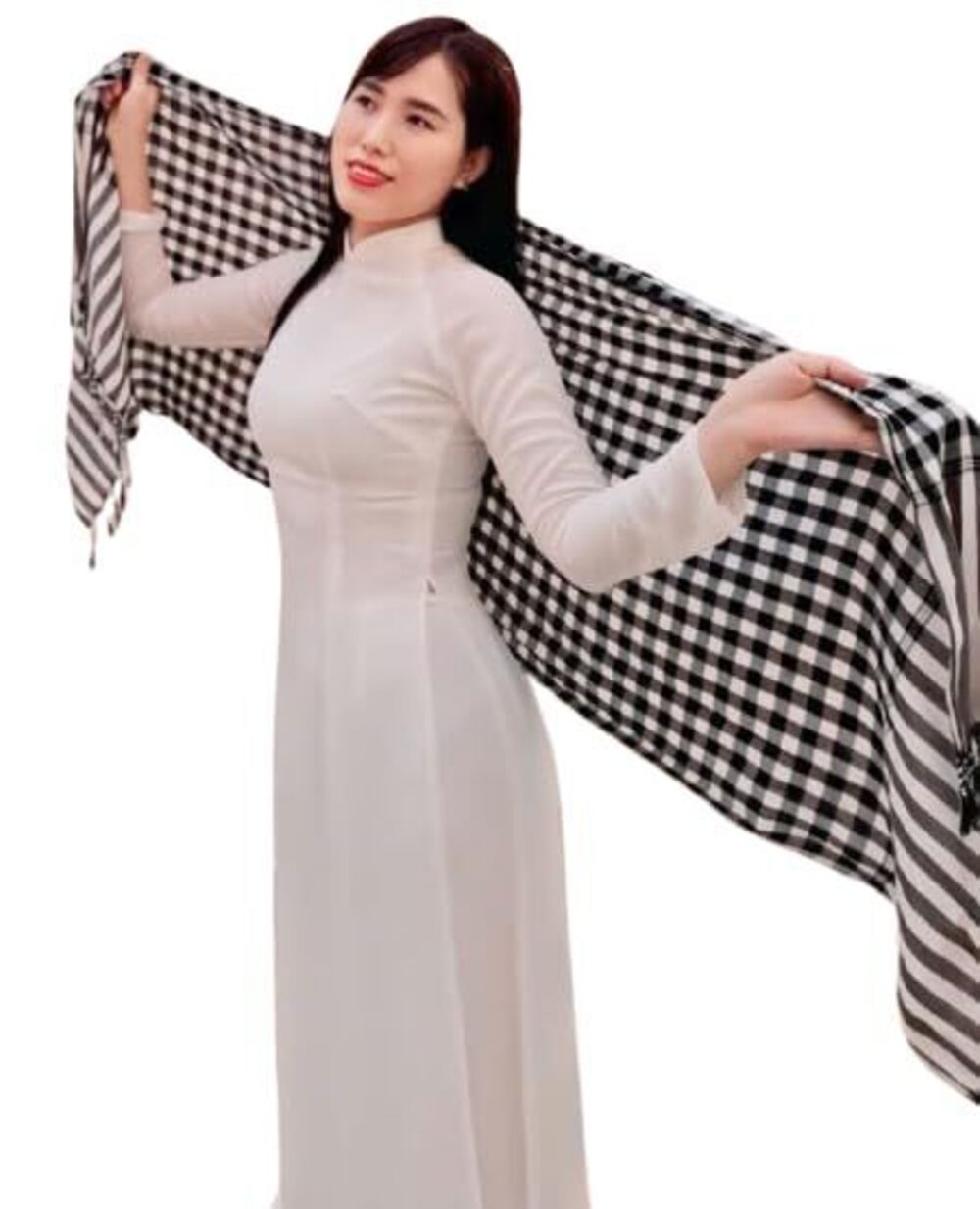 6736 Vietnamese Khan Ran Scarf – Traditional Poly-Cotton Headwrap from